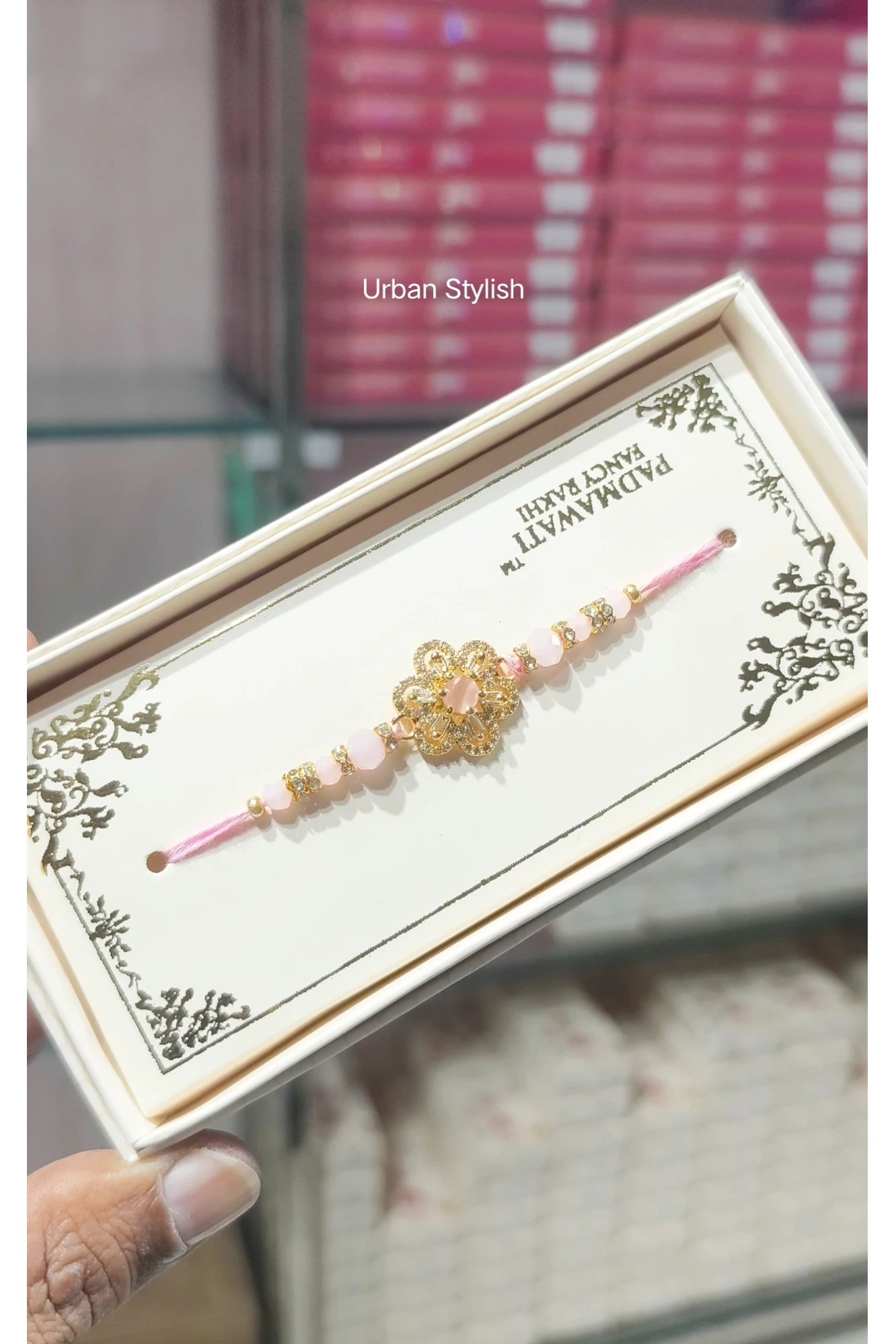FLOWER PETAL PINK RAKHI (7504)