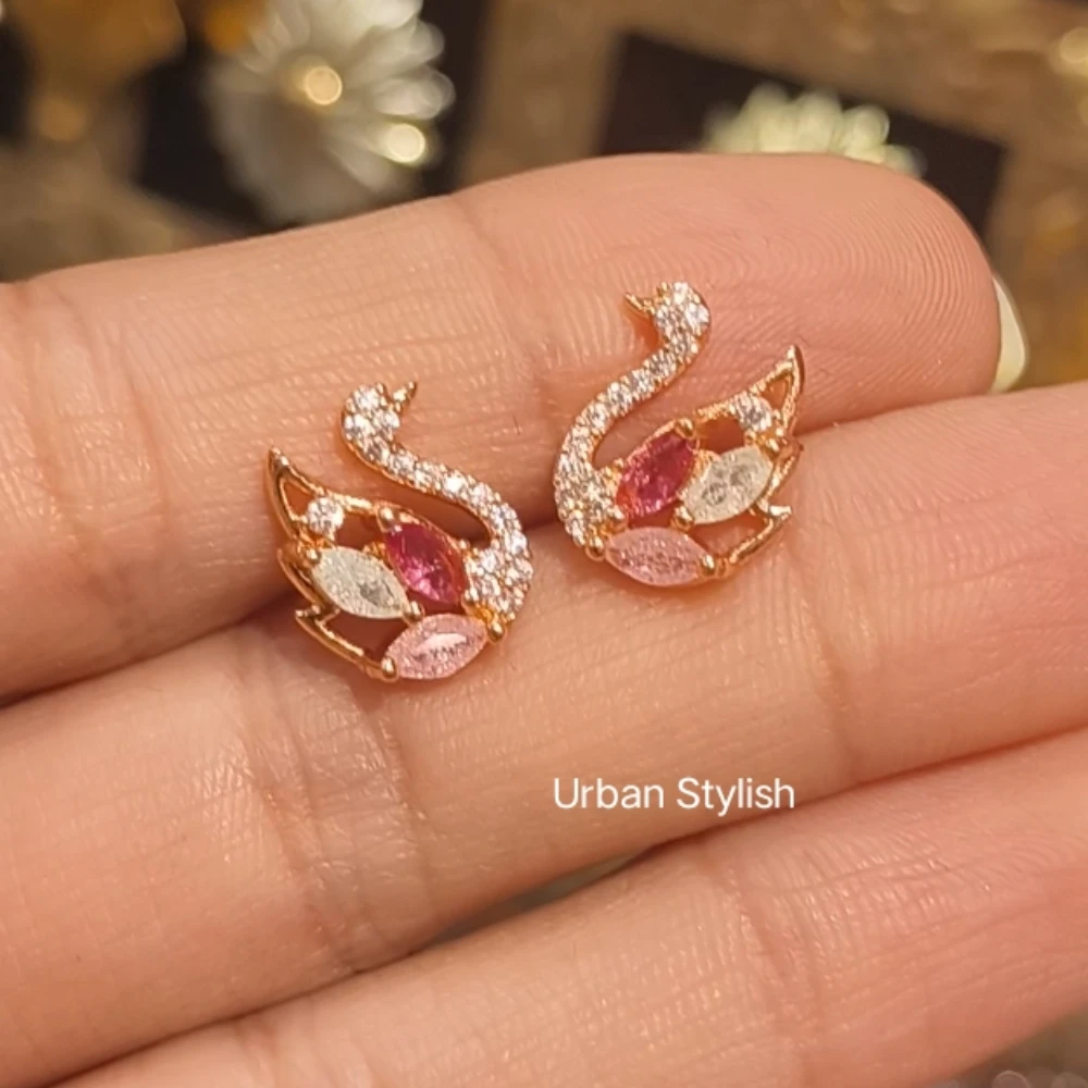 RUBA SWAN AMERICAN DIAMOND STUDS