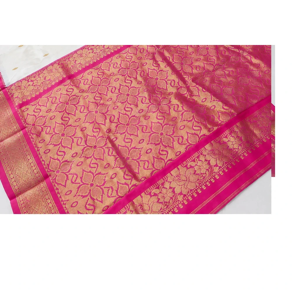 Team Green traditional silk saree with zari border for festive and wedding occasions