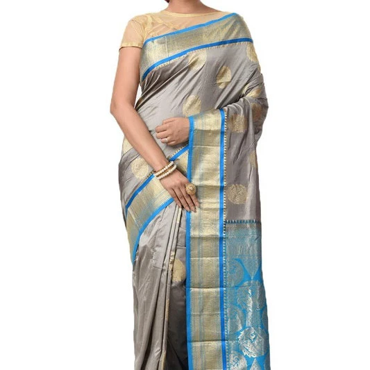Parrot Green and Red Contrast Traditional Kanchipuram Pure Silk Saree
