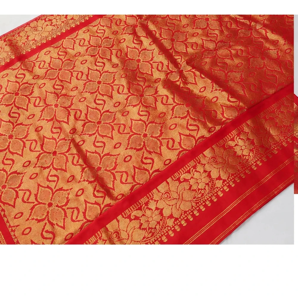 Exclusive Kanchipuram Pure Silk Saree with Pure Silk Blouse - Red & Black