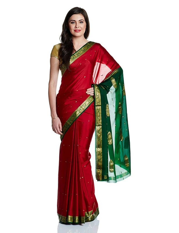 Exquisite Pure Mysore Silk Saree in Deep Wine with Traditional Gold Zari