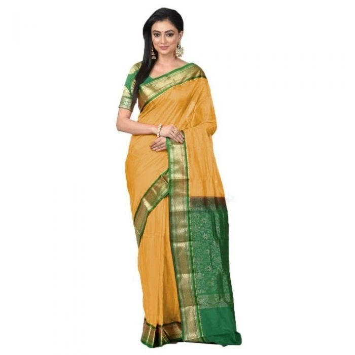 Royal Blue and Red Traditional Kanchipuram Pure Silk Saree