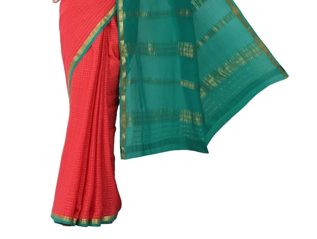 Magnificent Pure Mysore Silk Saree in Plum Purple & Zari Weave