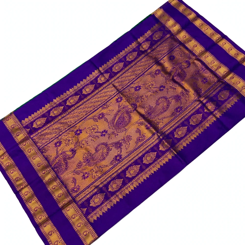 Exclusive Kanchipuram Pure Silk Saree with Pure Silk Blouse - Royal Purple