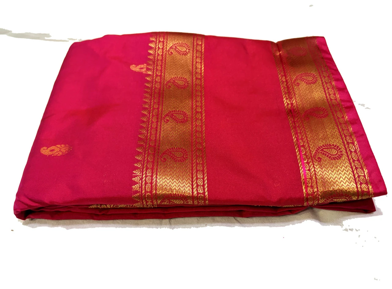 Exclusive Kanchipuram Pure Silk Saree with Pure Silk Blouse - Crimson Red