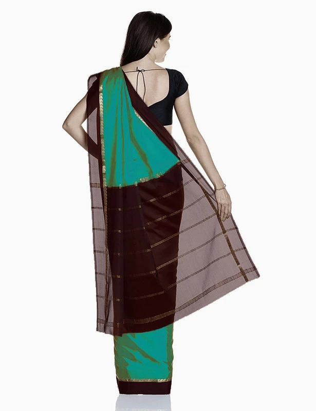 Magnificent Pure Mysore Silk Saree in Kimkhab Style with Traditional Border & Zari