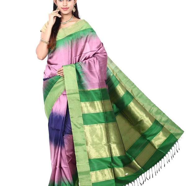 Kanchipuram Dupion Pure Silk  Saree in Three Color Fancy Saree