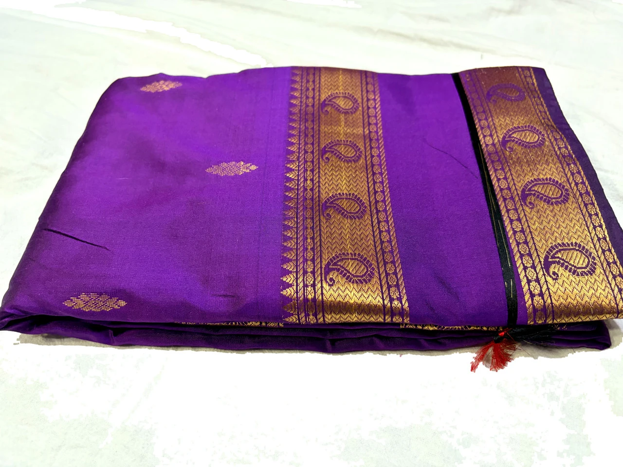 Exclusive Kanchipuram Pure Silk Saree with Pure Silk Blouse - Purple