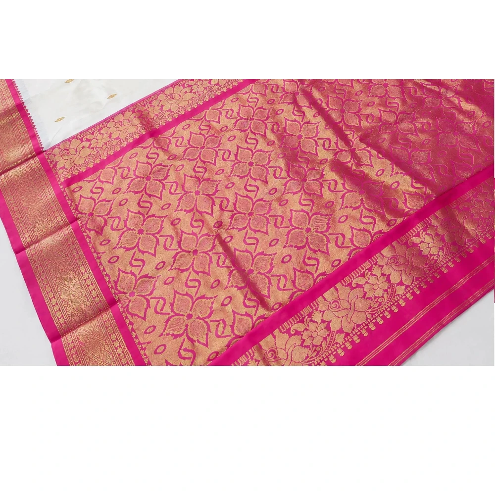 Teal Green with Rani Border traditional silk saree with zari border for festive and wedding occasions