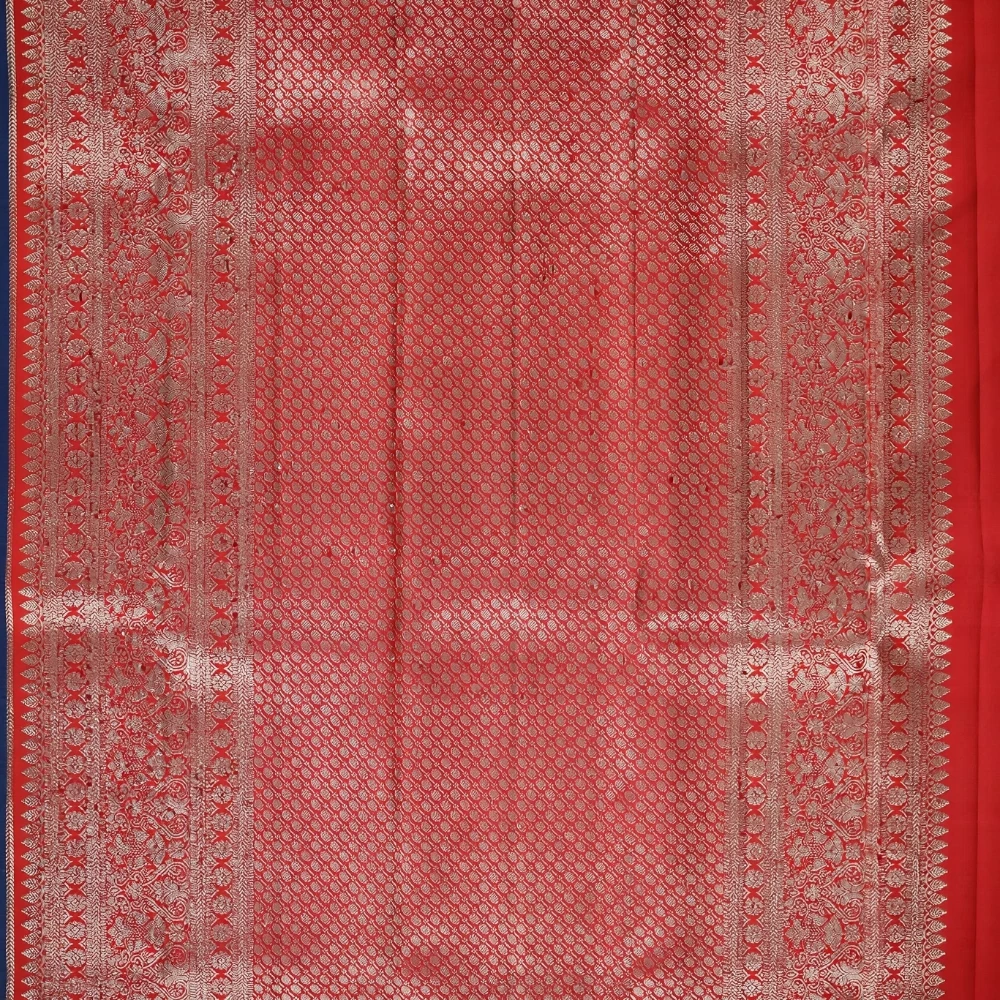 Lavender Purple with Traditional Border Kanchipuram Pure Silk Handloom Saree Silk Mark with Blouse - FabFashionz
