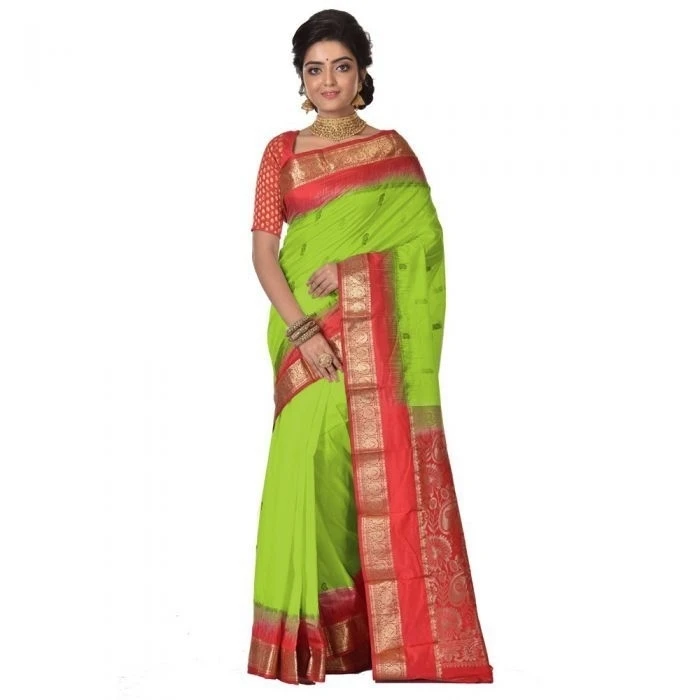 Traditional Kanchipuram Pure Silk Saree in Royal Blue with Ananda Contrast 
