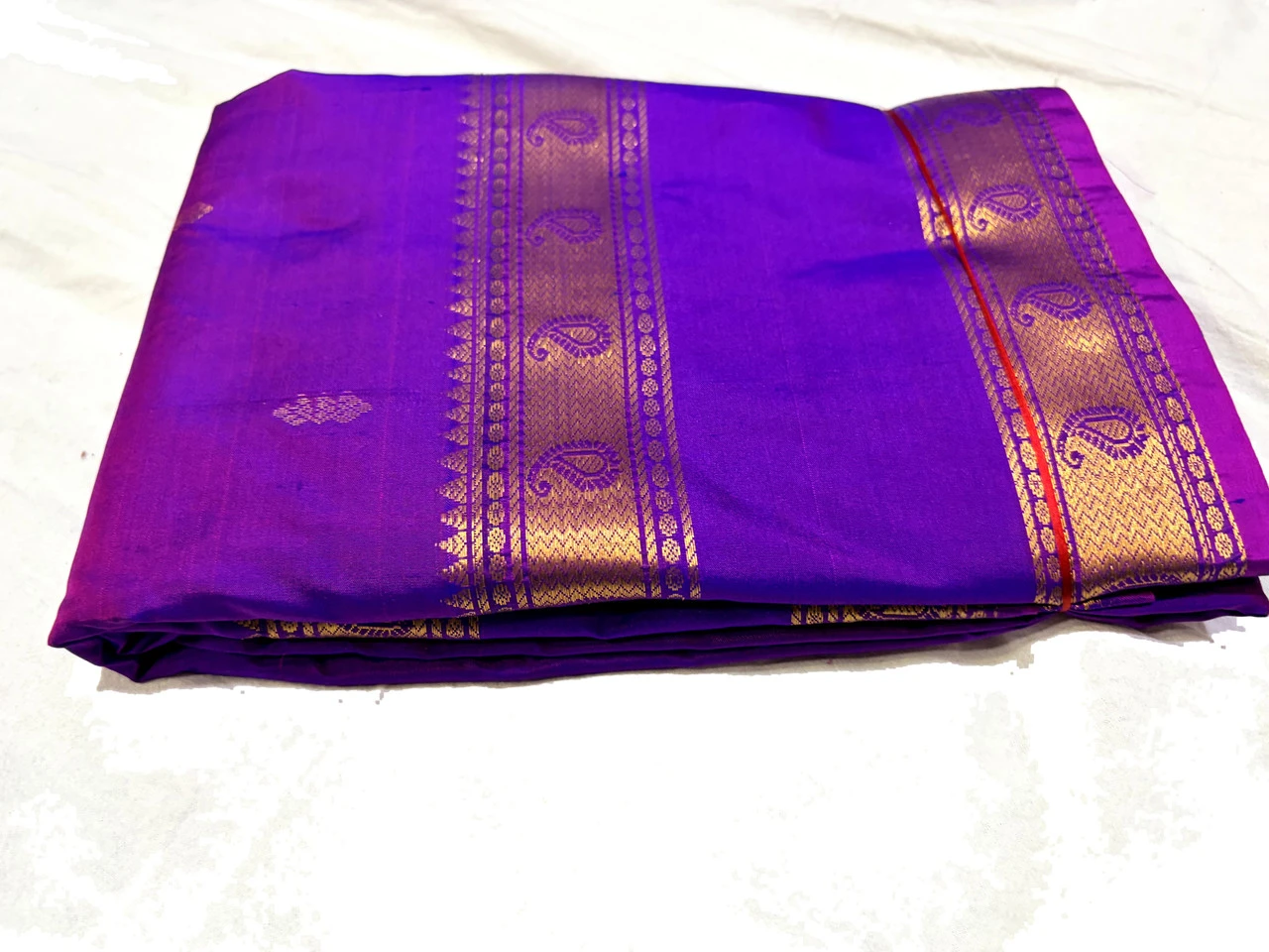 Exclusive Kanchipuram Pure Silk Saree with Pure Silk Blouse - Royal Purple