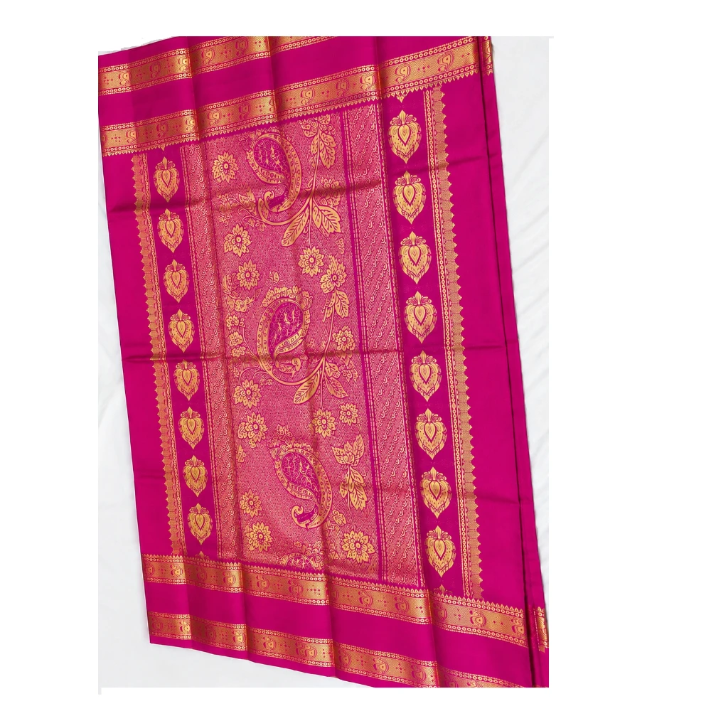 Exclusive Kanchipuram Pure Silk Saree with Pure Silk Blouse - Blue & Pink