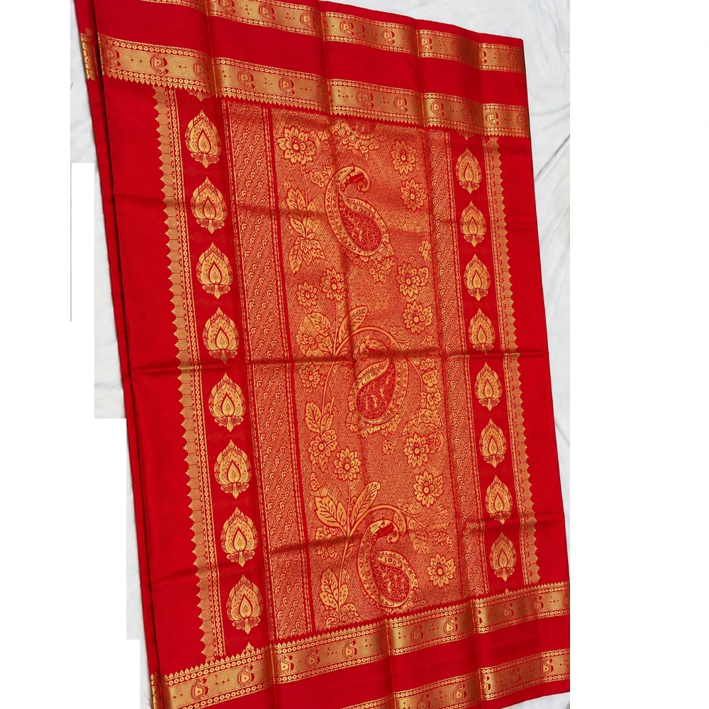 Exclusive Kanchipuram Pure Silk Saree with Pure Silk Blouse - Black & Red
