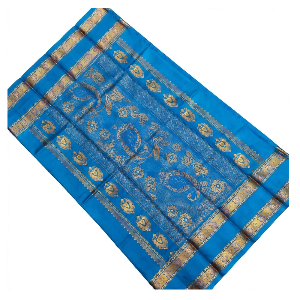 Exclusive Kanchipuram Pure Silk Saree with Pure Silk Blouse - Purple & Blue