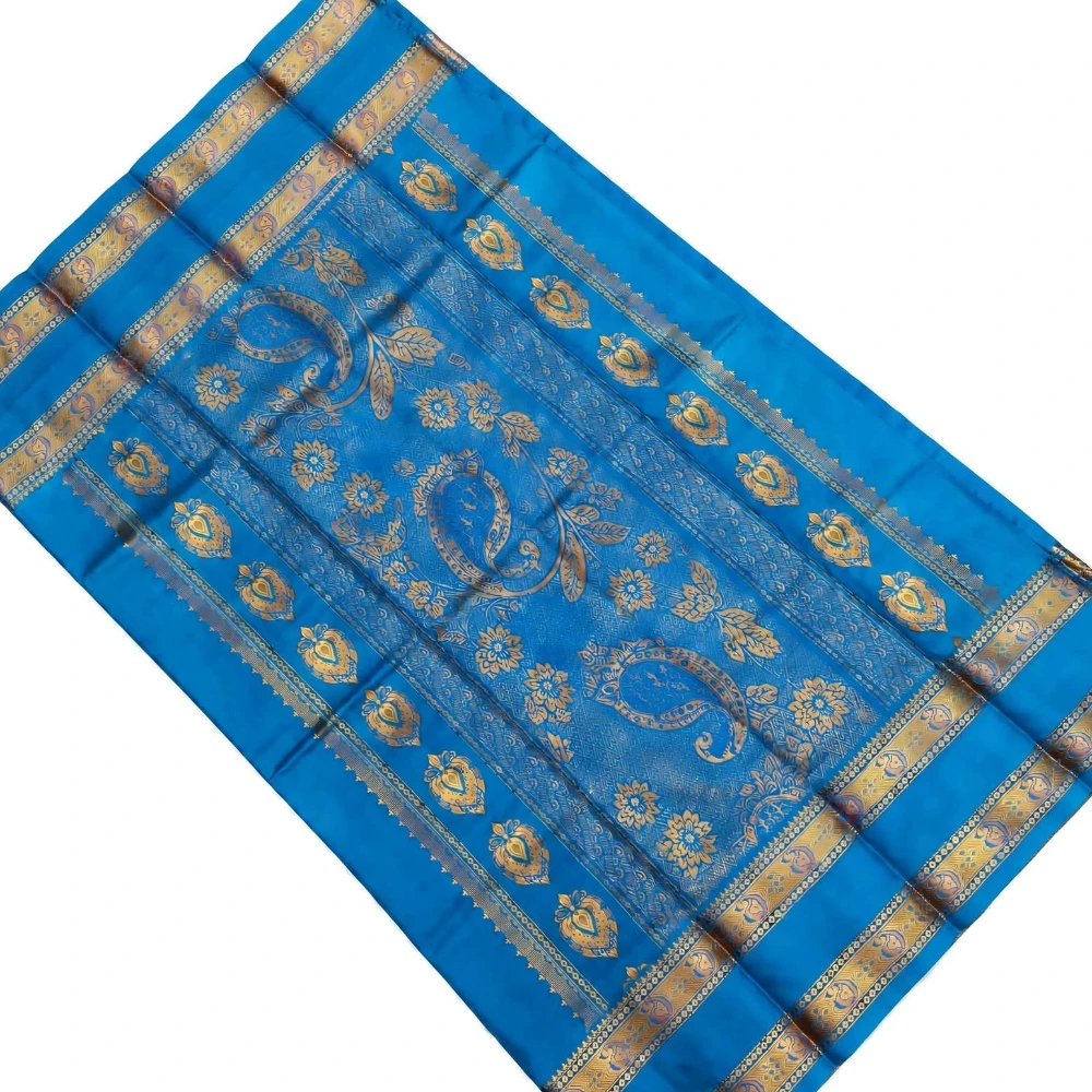 Exclusive Kanchipuram Pure Silk Saree with Pure Silk Blouse - Royal Blue