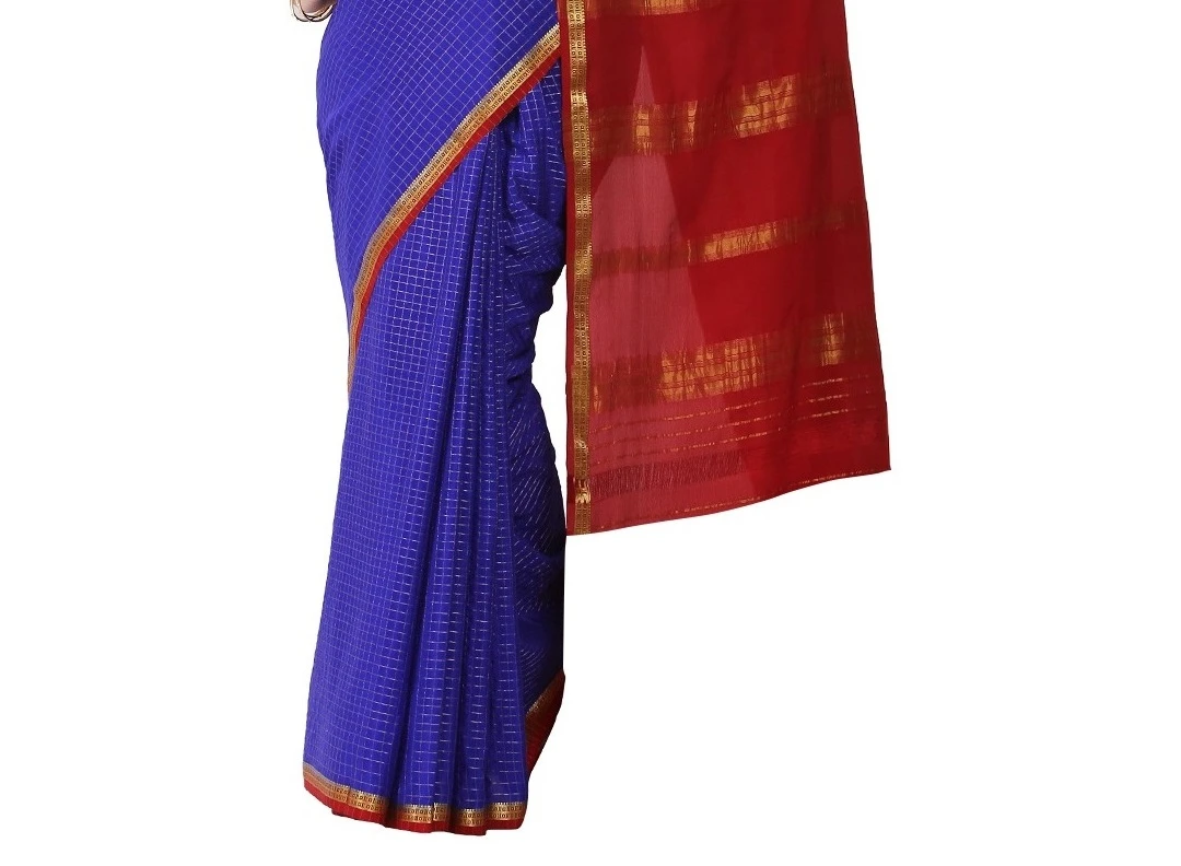 Captivating Pure Mysore Silk Saree in Coral Orange & Gold Zari Work