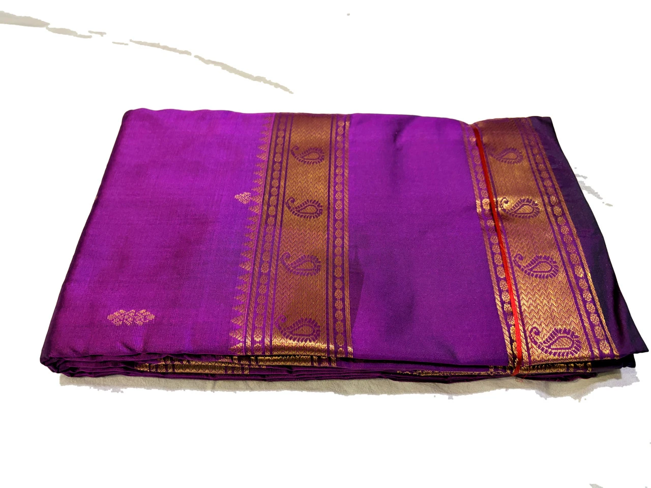 Exclusive Kanchipuram Pure Silk Saree with Pure Silk Blouse - Purple