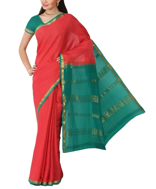 Magnificent Pure Mysore Silk Saree in Plum Purple & Zari Weave