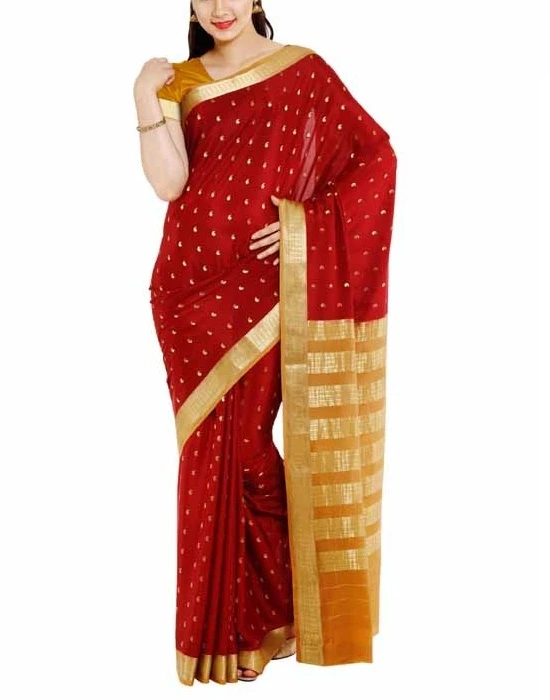 Exquisite Pure Mysore Silk Saree in Deep Blue with Traditional & Gold Zari
