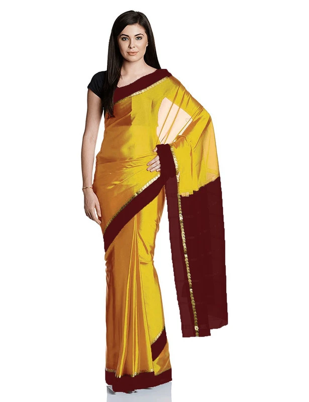 Classic Pure Mysore Silk Saree in Tangerine with Maroon & Gold Zari Weave
