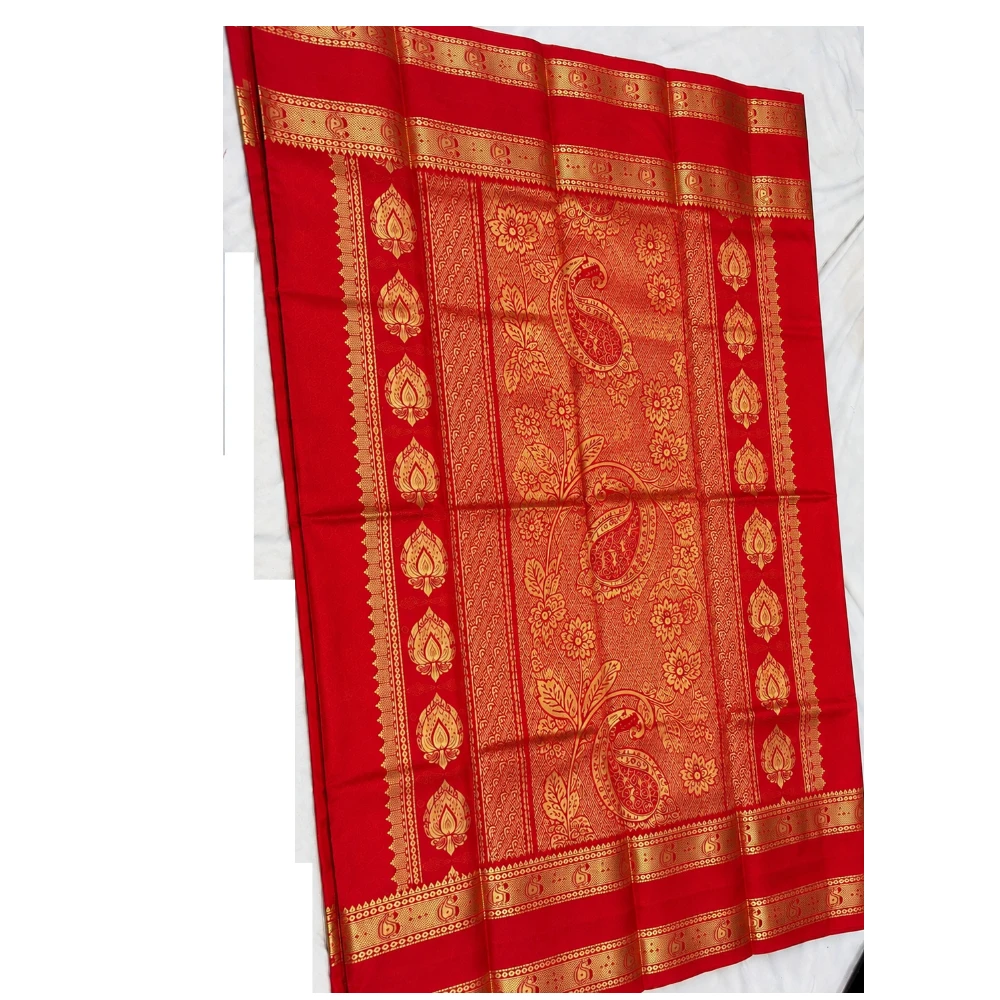Exclusive Kanchipuram Pure Silk Saree with Pure Silk Blouse - Crimson Red