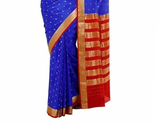 Graceful Pure Mysore Silk Saree in Light Pink with & Rich Gold Zari Border