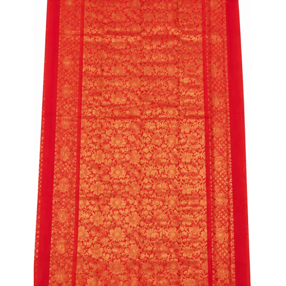 Royal Blue & Red  Contrast Exclusive Kanchipuram Pure Silk Saree with Bentex Zari Border