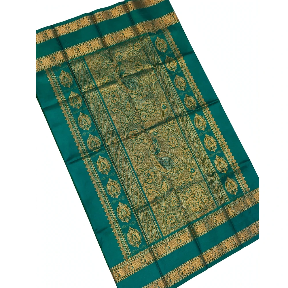 Exclusive Kanchipuram Pure Silk Saree with Pure Silk Blouse - Red & Green