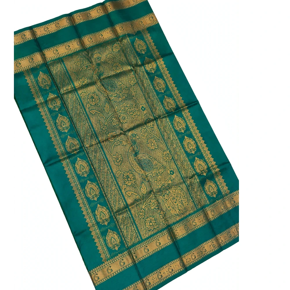 Exclusive Kanchipuram Pure Silk Saree with Pure Silk Blouse - Red & Green
