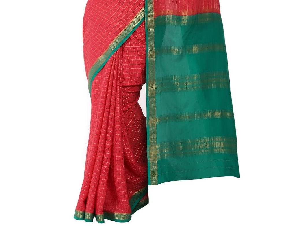 Alluring Pure Mysore Silk Saree in Wine Red & Rich Gold Zari
