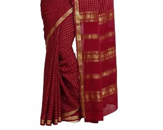 Royal Pure Mysore Silk Saree in Indigo Blue & Gold Zari Weave
