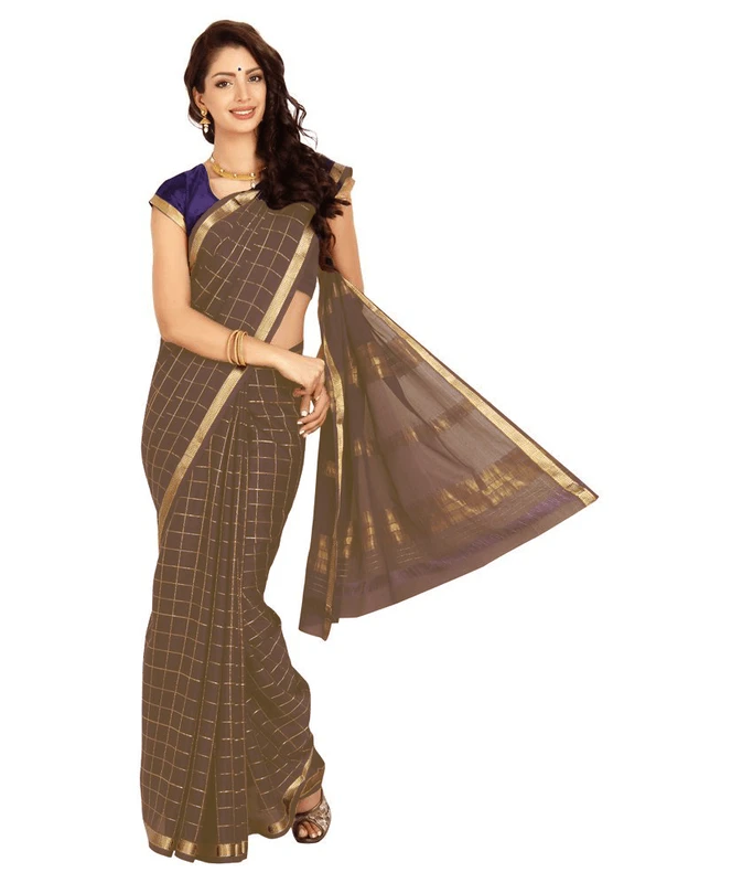 Sophisticated Pure Mysore Silk Saree in Dove Grey with & Rich Zari Work