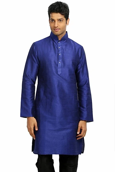 Voilet Dupion Silk Mens Kurtha with White Pajama