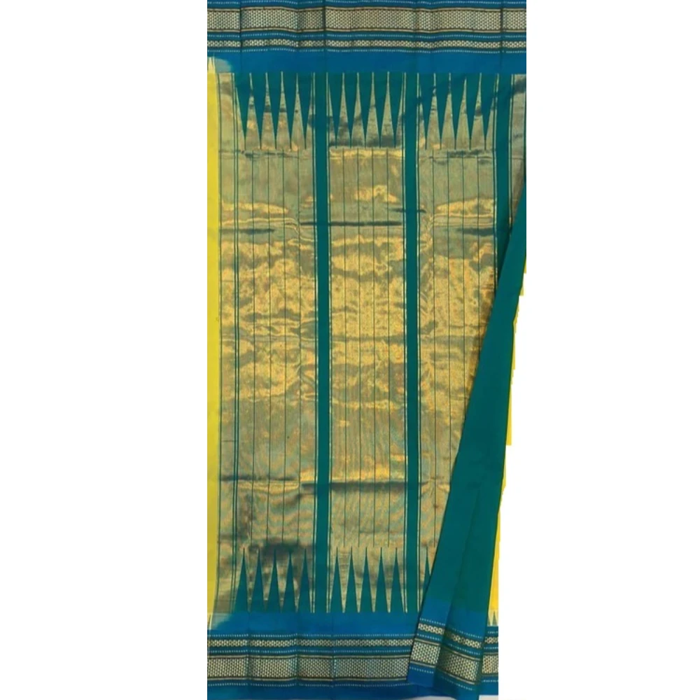 Purple Ilkaal Butta pure silk saree with zari border and traditional woven patterns