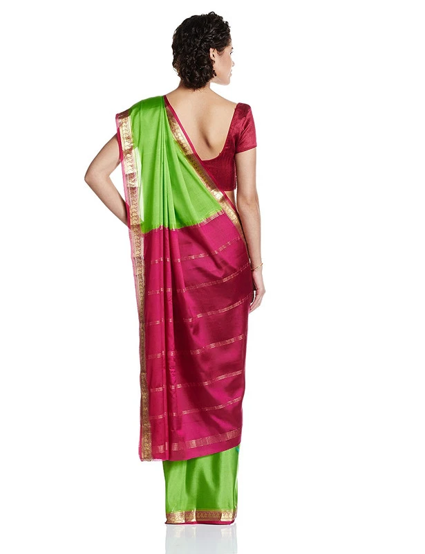 Graceful Pure Mysore Silk Saree in Lavender with Contrast Zari Border