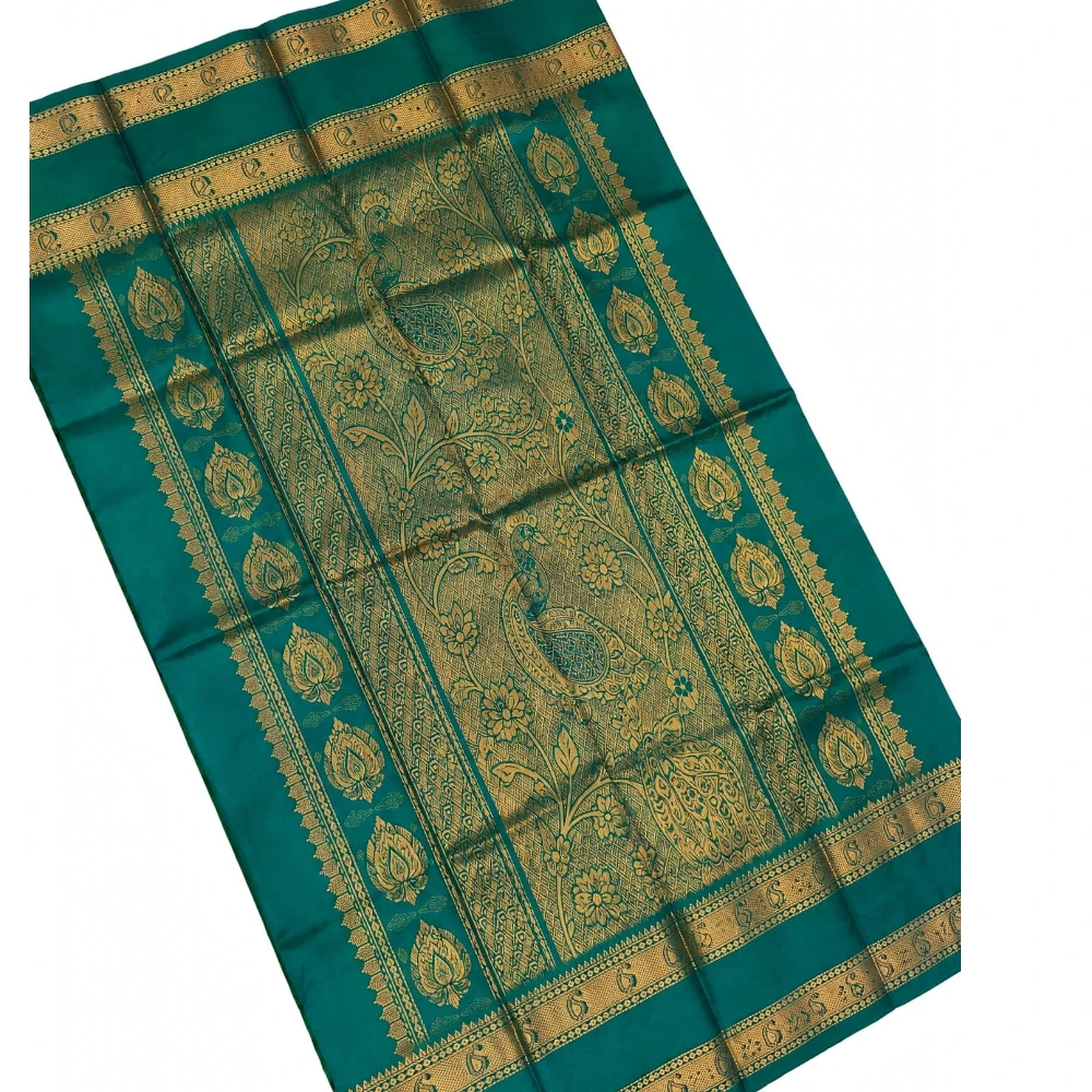Exclusive Kanchipuram Pure Silk Saree with Pure Silk Blouse - Pink & Green