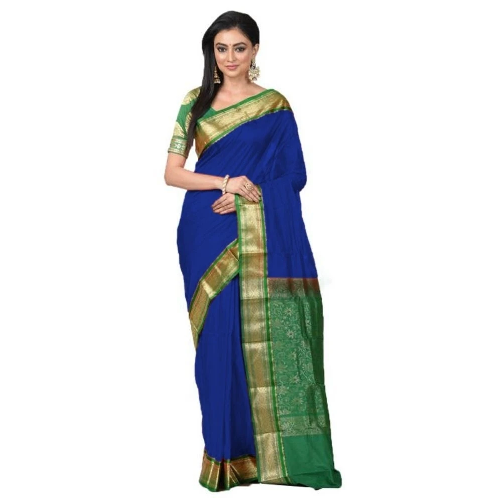Grey Green and Red Traditional Kanchipuram Pure Silk Saree