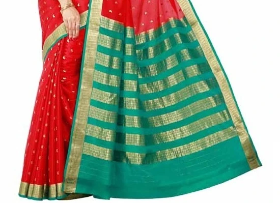 Elegant Pure Mysore Silk Saree in Lilac with & Contrasting Zari Border
