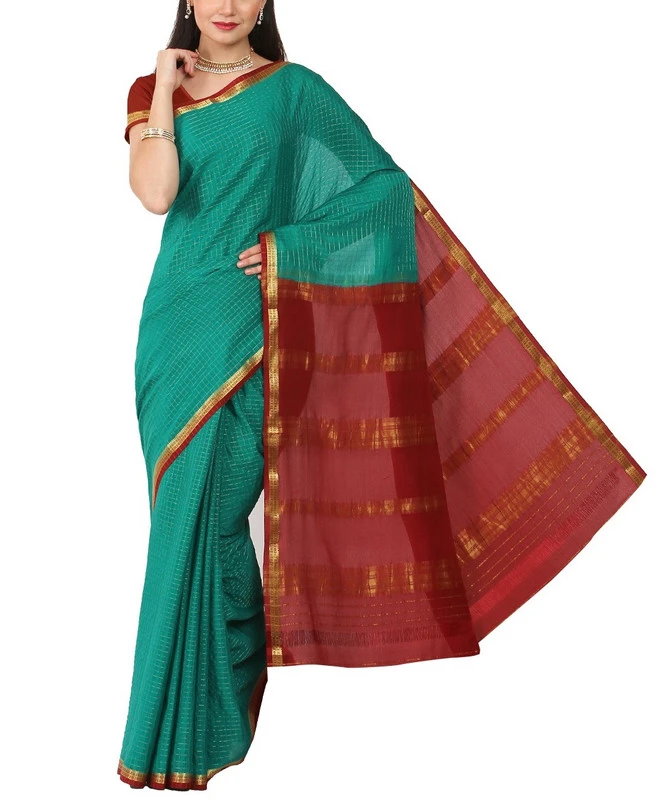 Resplendent Pure Mysore Silk Saree in Amber Gold & Rich Zari Weave