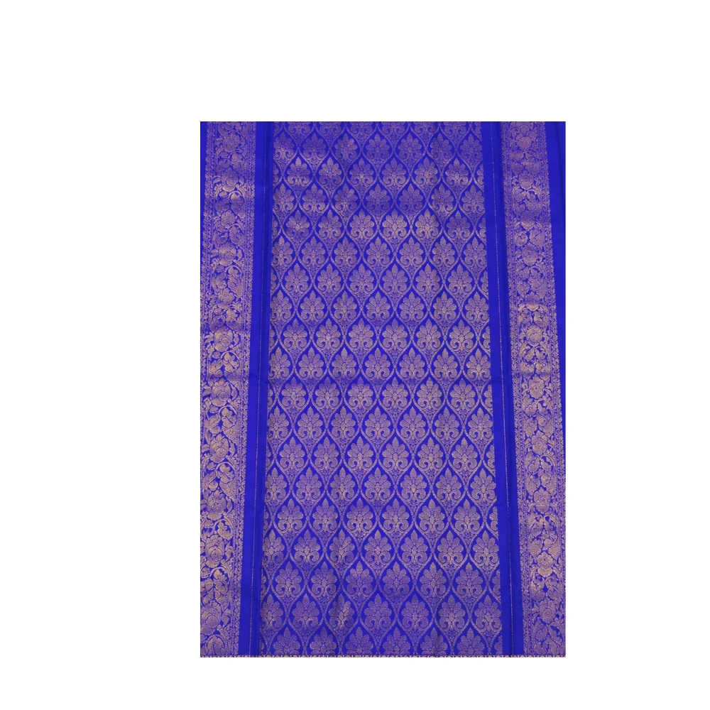 Ananda Blue with Violet Contrast Multicolor Exclusive Kanchipuram Pure Silk Saree with Bentex Border & Diamond Butta