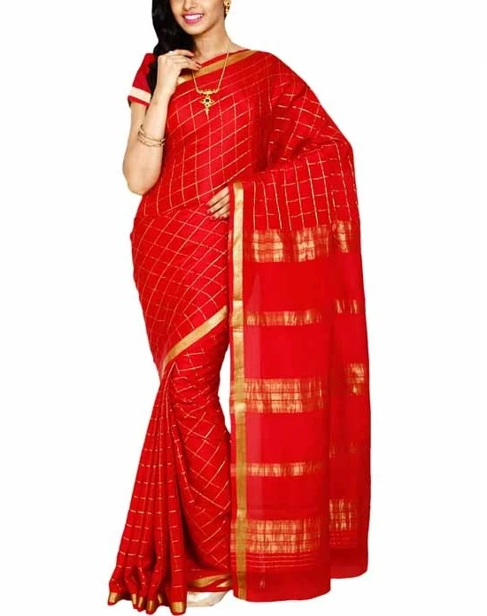 Serene Pure Mysore Silk Saree in Powder Blue & Contrast Zari Border