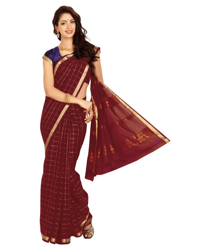 Passionate Pure Mysore Silk Saree in Deep Maroon with Mango Paisley Border & Gold Zari