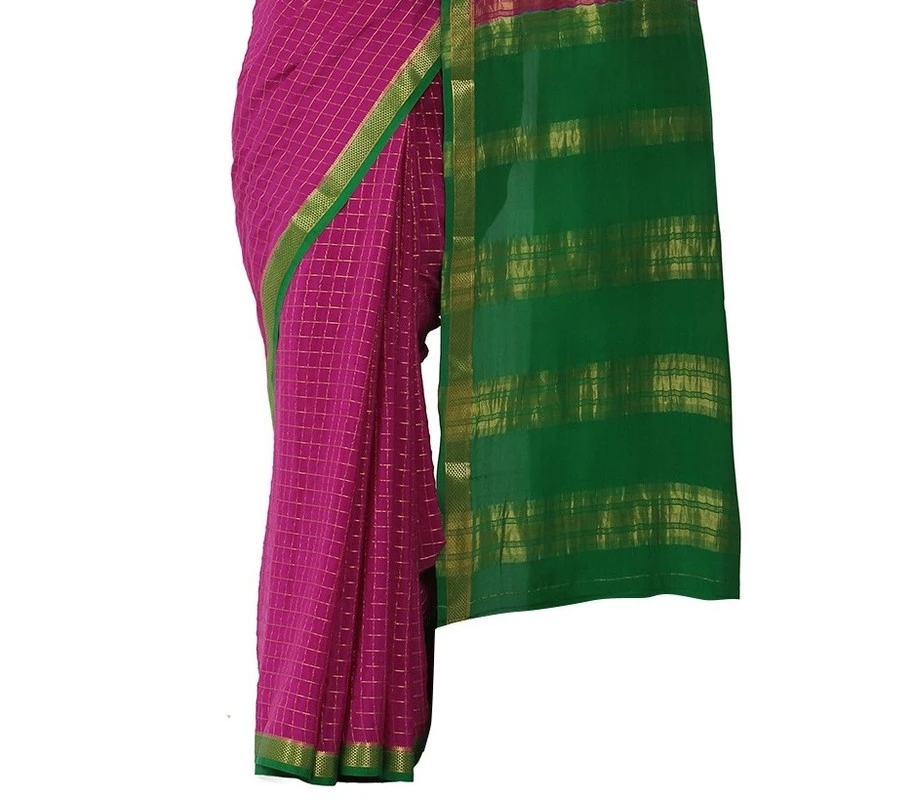 Classic Pure Mysore Silk Saree in Dark Green & Vibrant Zari Weave