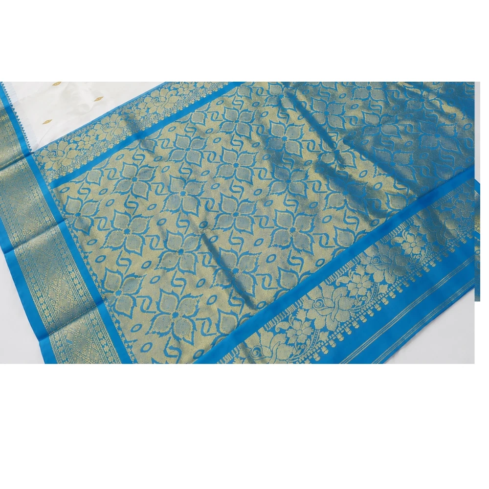 Golden Orange with Ananda Border traditional silk saree with zari border for festive and wedding occasions