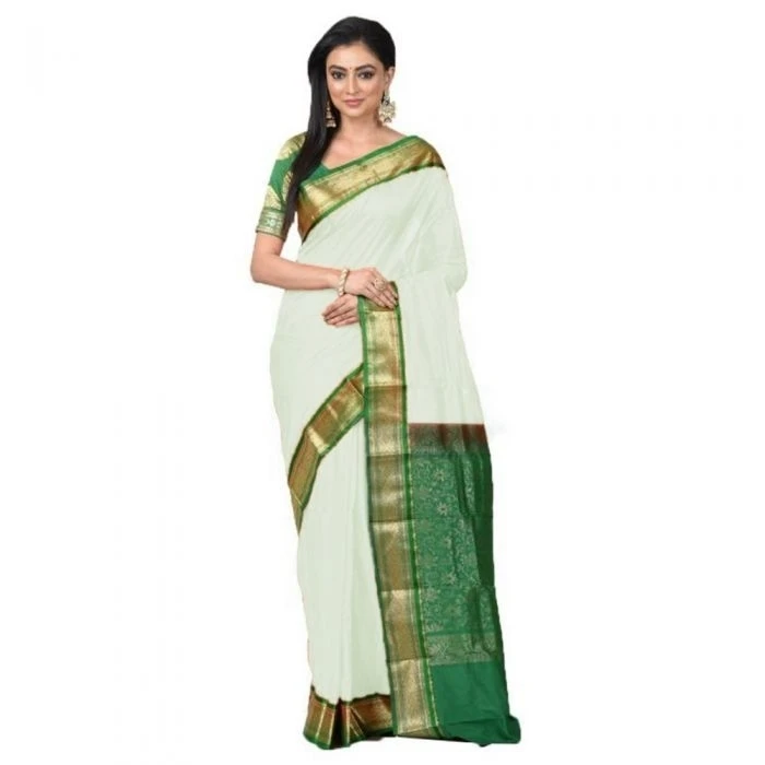 Red and Green Traditional Kanchipuram Pure Silk Saree