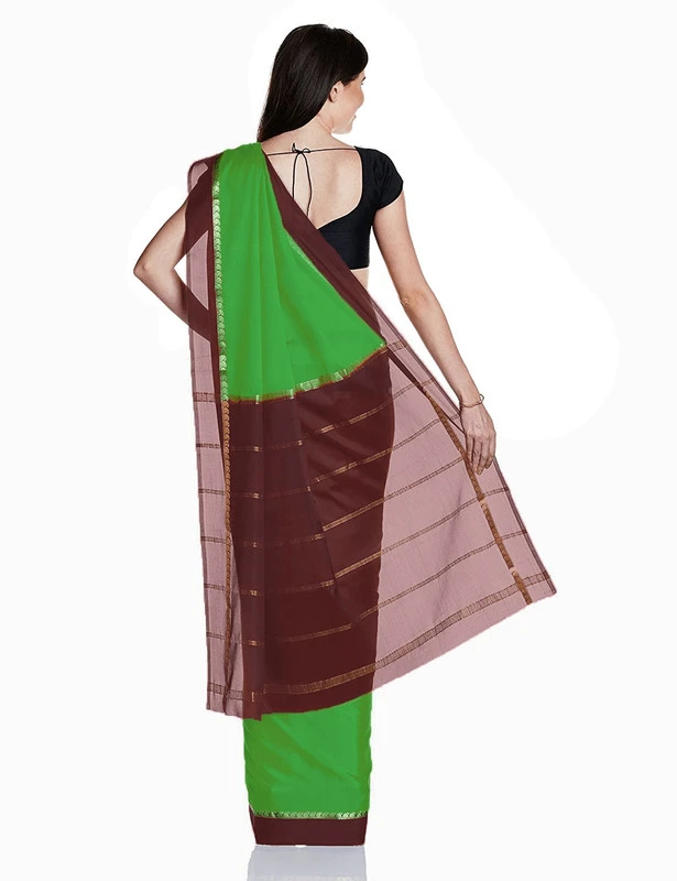 Timeless Pure Mysore Silk Saree in Jade Green with Maroon & Zari Weave