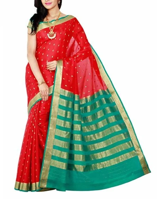Elegant Pure Mysore Silk Saree in Lilac with & Contrasting Zari Border