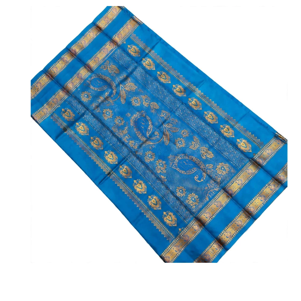 Exclusive Kanchipuram Pure Silk Saree with Pure Silk Blouse - Fuchsia & Royal Blue